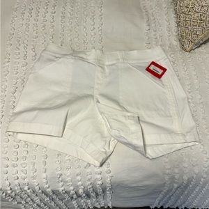 SPANX Stretch Twill Shorts, 4" Size Large White
